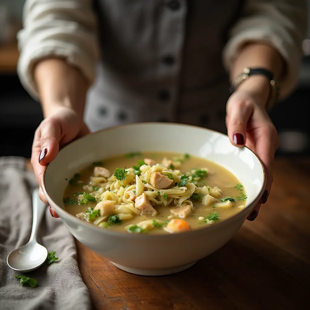 A hearty bowl of Chicken Cabbage Soup, filled with fresh cabbage, lean chicken, and colorful veggies in a savory broth.